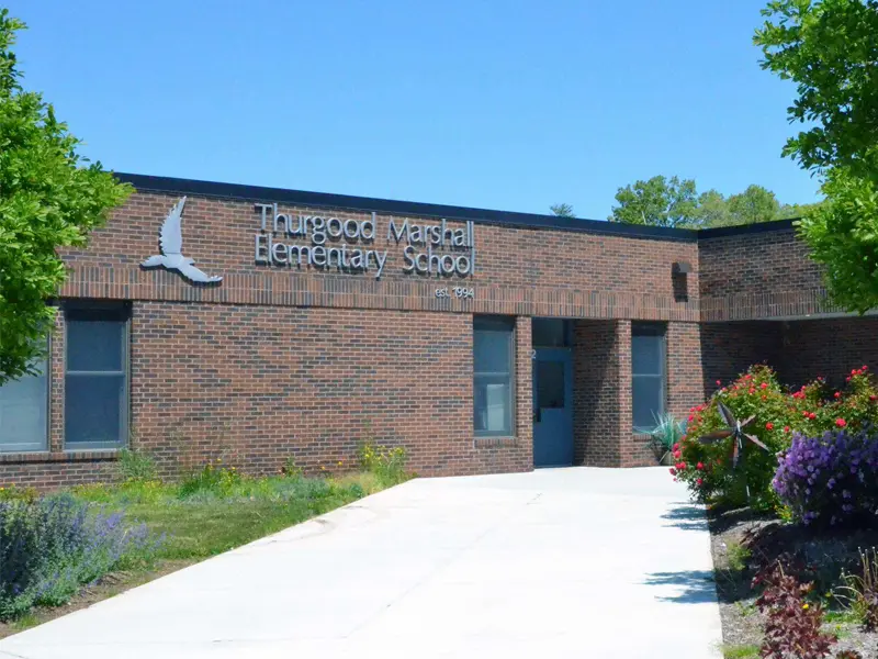 Marshall Elementary School building entrance
