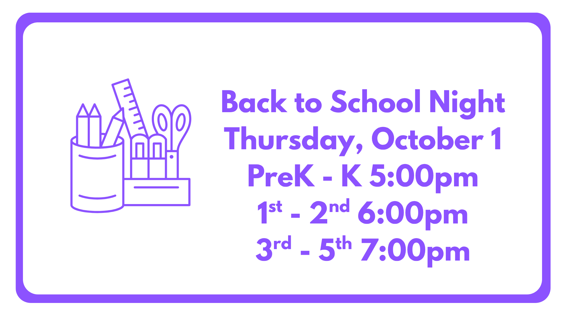 back to school night with school supplies
