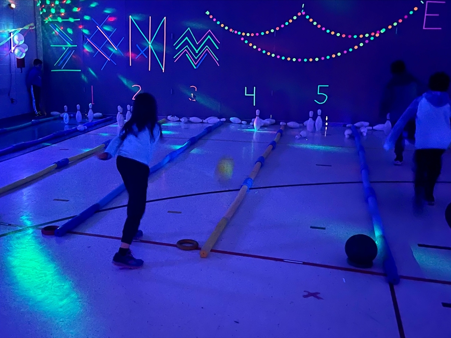 students bowling
